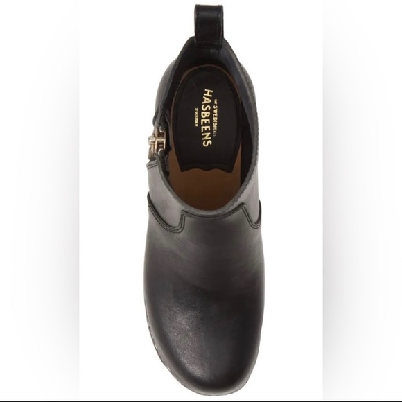 Swedish Hasbeen Zip It Emy 9.5 black clog wooden - Picture 4 of 7